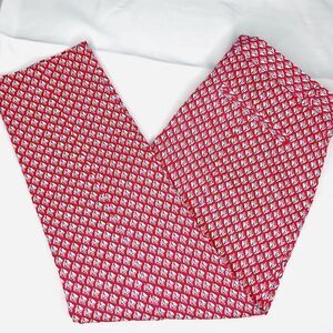 GAP Woman Size 6P Pink Slim Cropped Capri Pants Geometric Spring Summer 0812